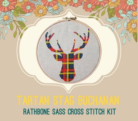 Buchanan Tartan Stag Cross Stitch Kit