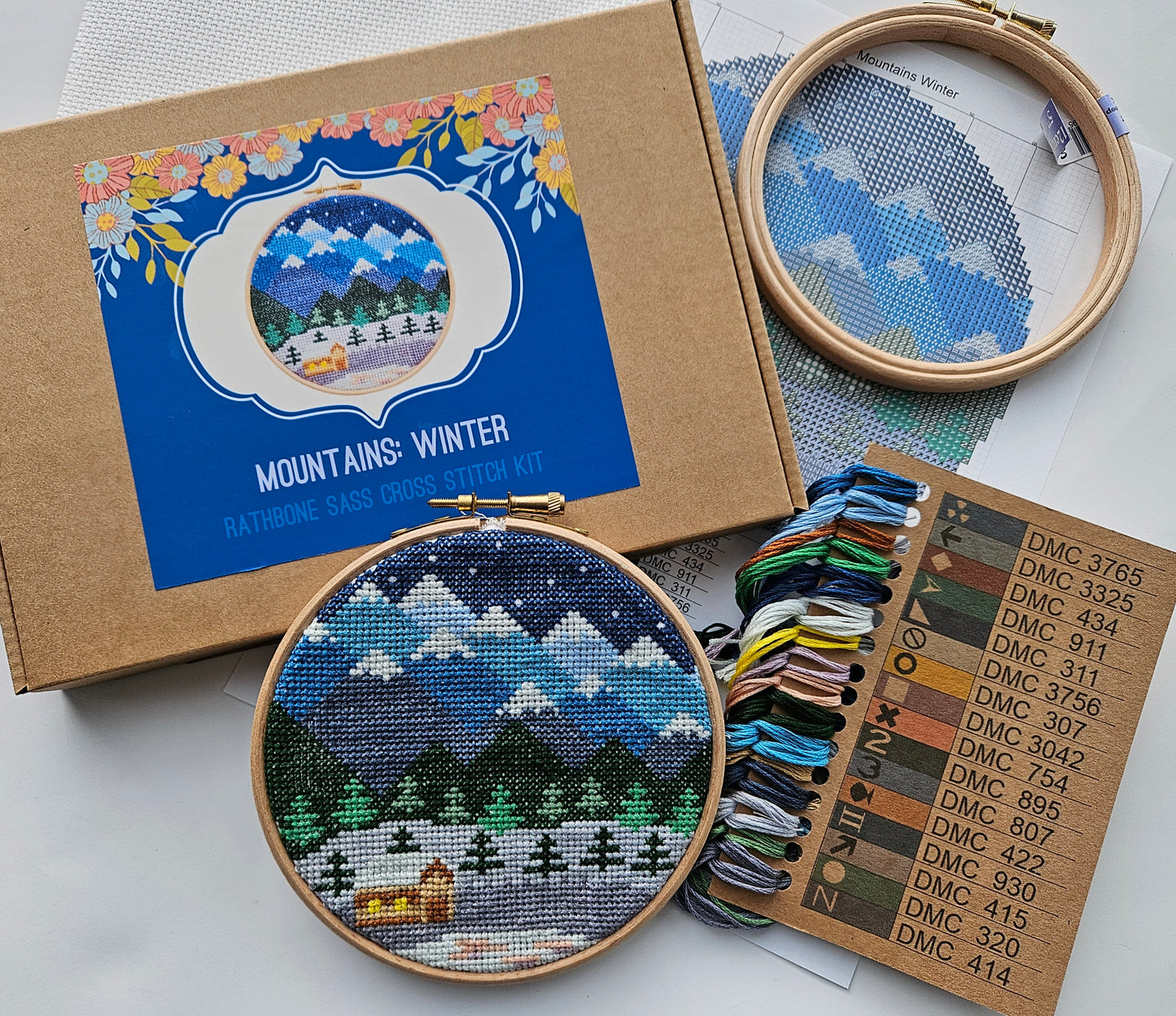 Mountains Winter Cross Stitch Kit