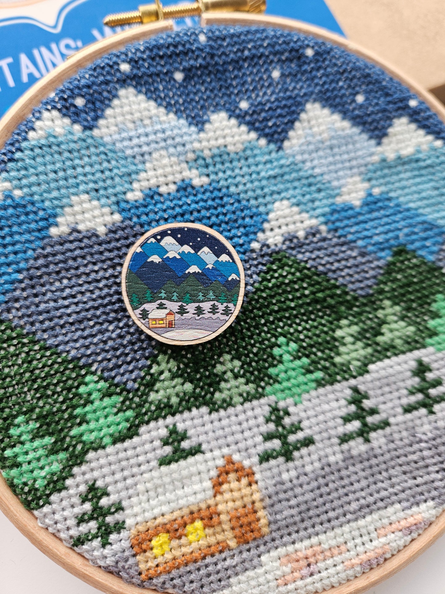 Mountains Winter Cross Stitch Kit