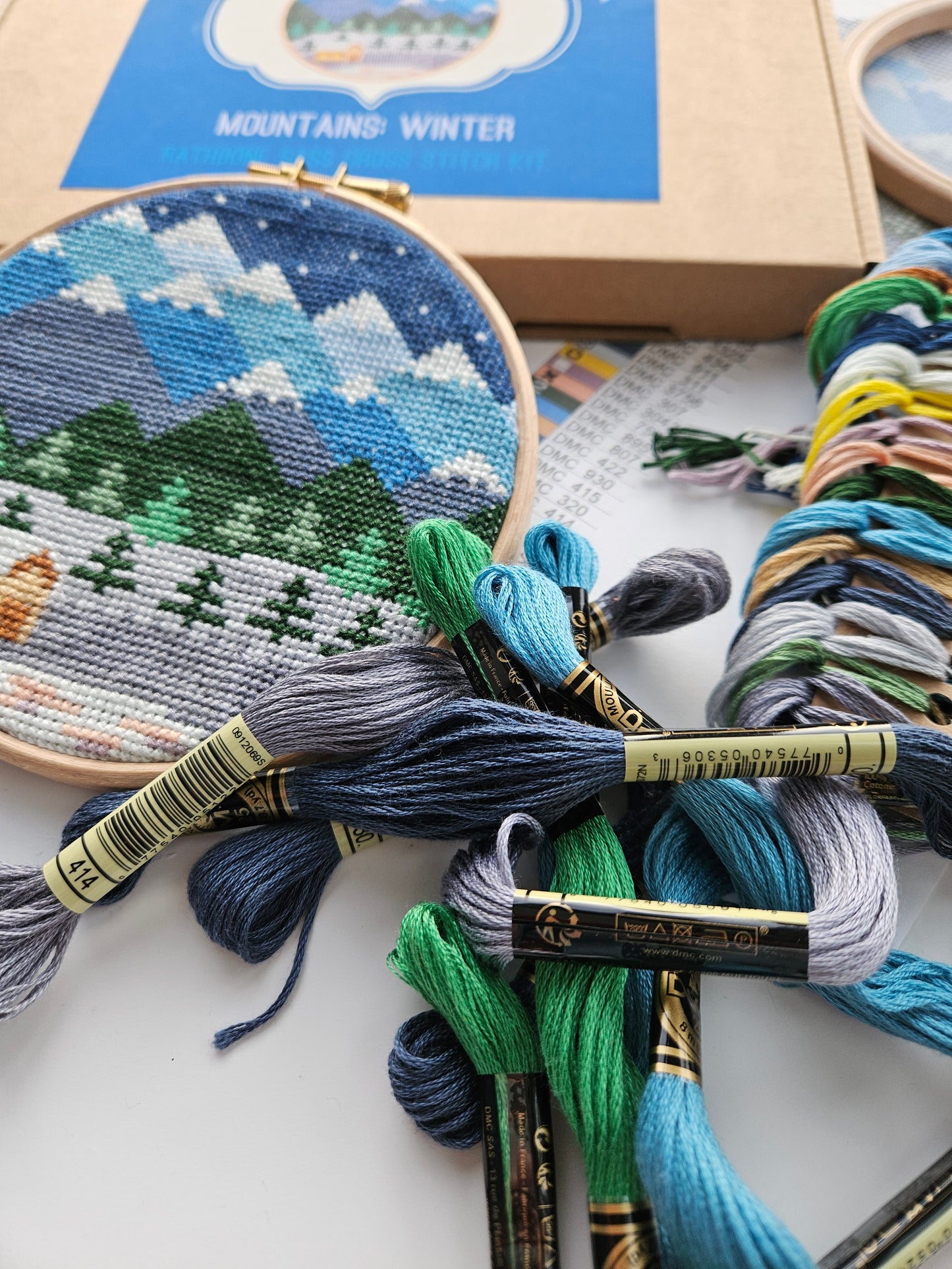 Mountains Winter Cross Stitch Kit