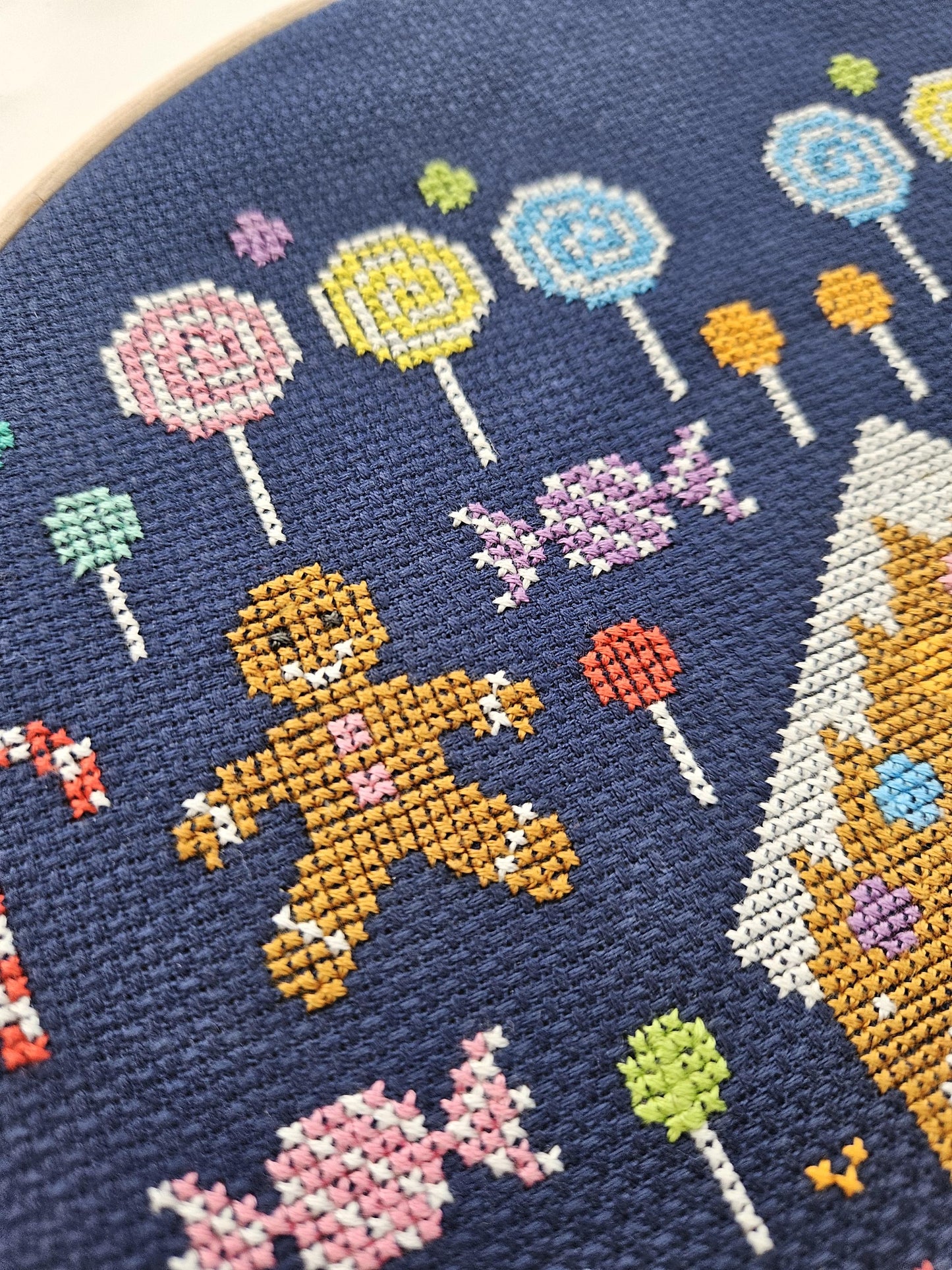 Gingerbread House Candy Heart Cross Stitch Kit