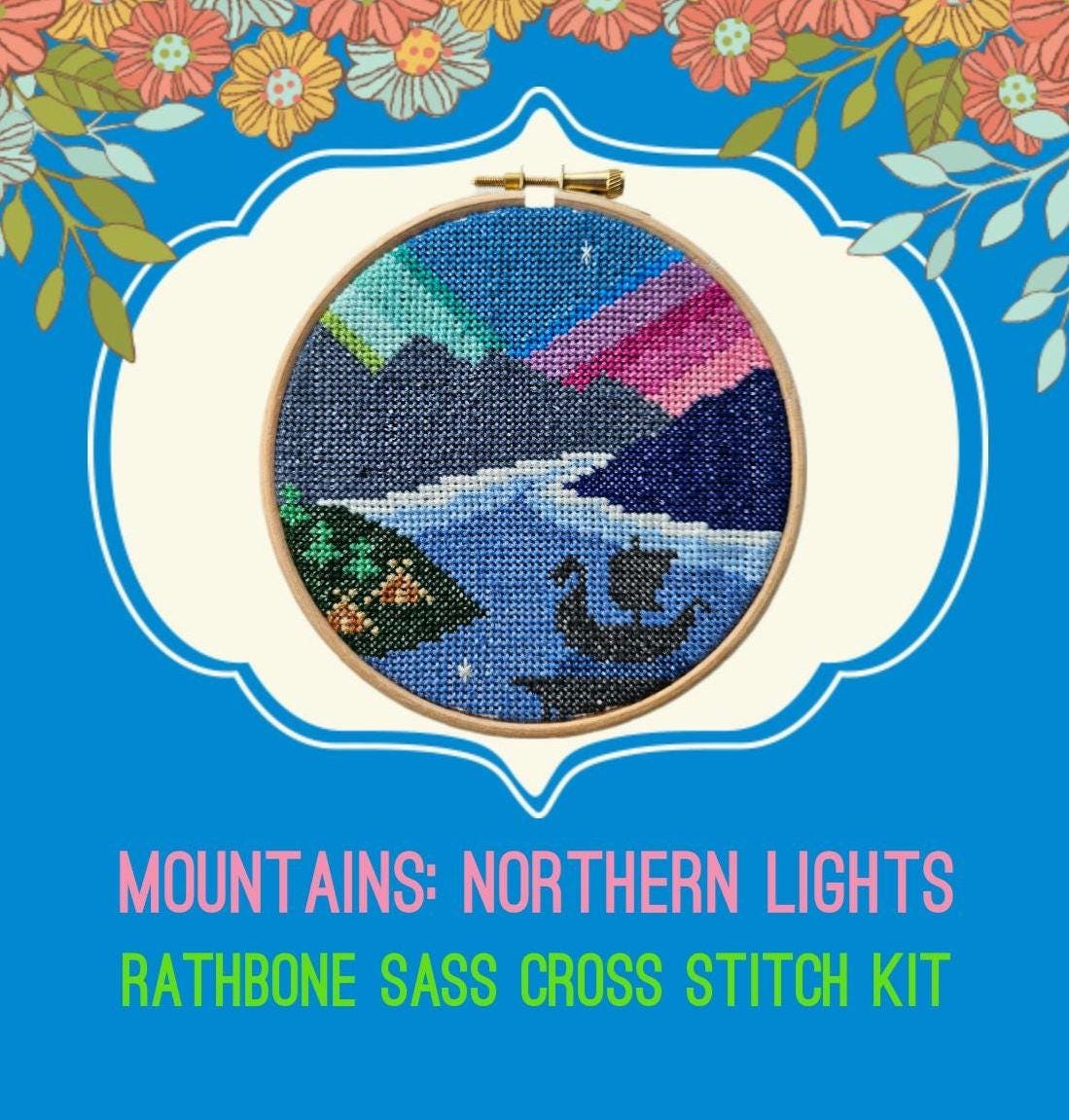 Mountains Northern Lights Cross Stitch Kit