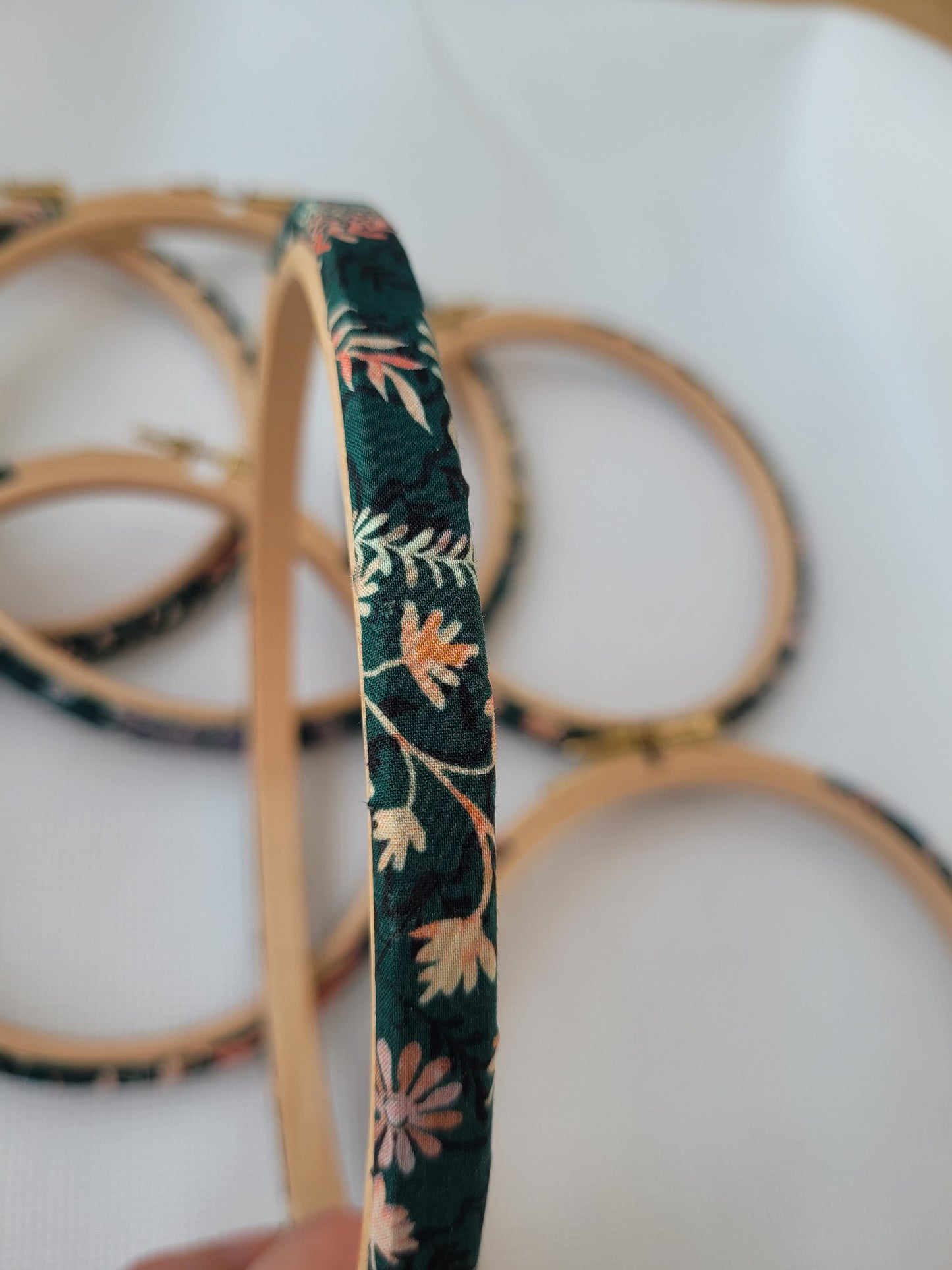 Fabric Covered Embroidery Hoop Elbesee - Liberty of London Tana Lawn Fabric 5 & 6 Inch