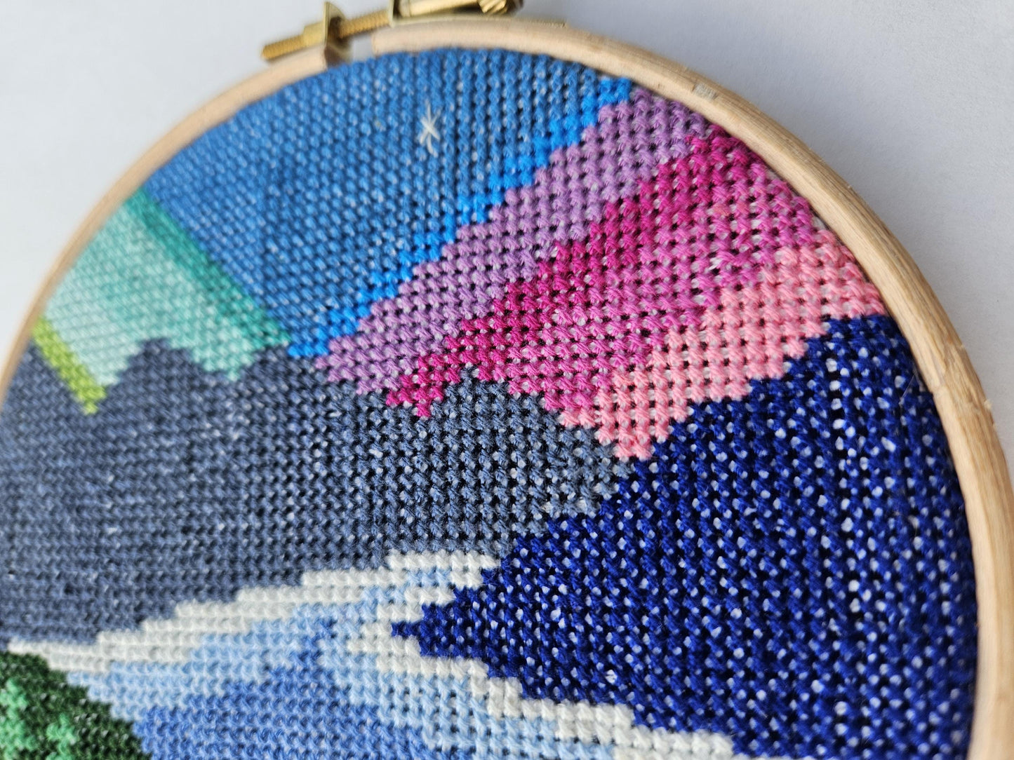 Mountains Northern Lights Cross Stitch Kit