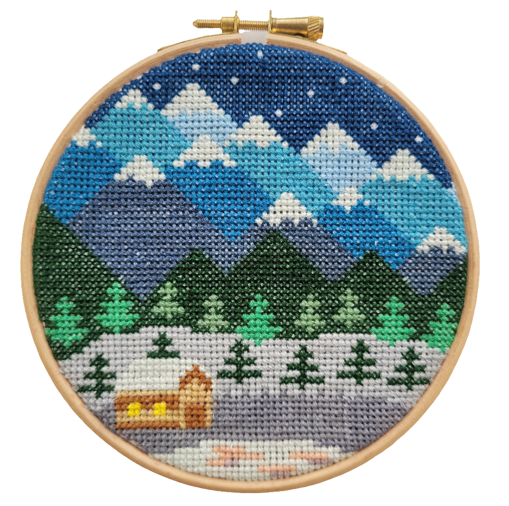 Mountains Winter Cross Stitch Kit