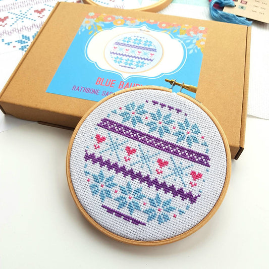 Blue Bauble Cross Stitch Kit
