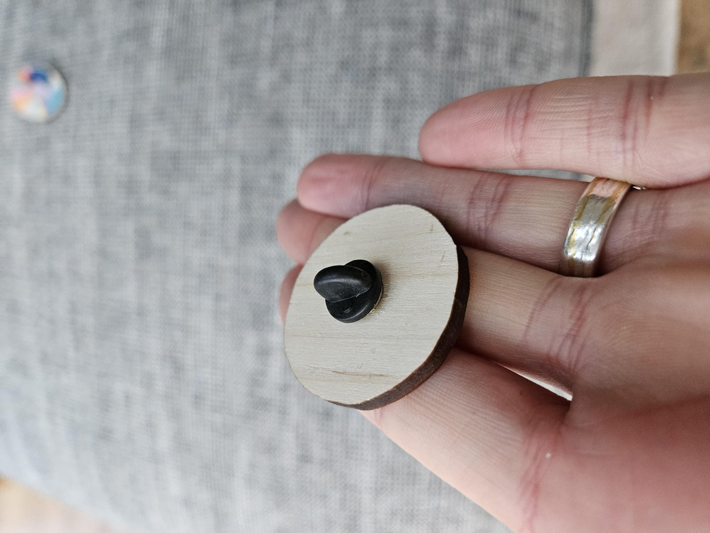 Mountains Wooden Pin Badge