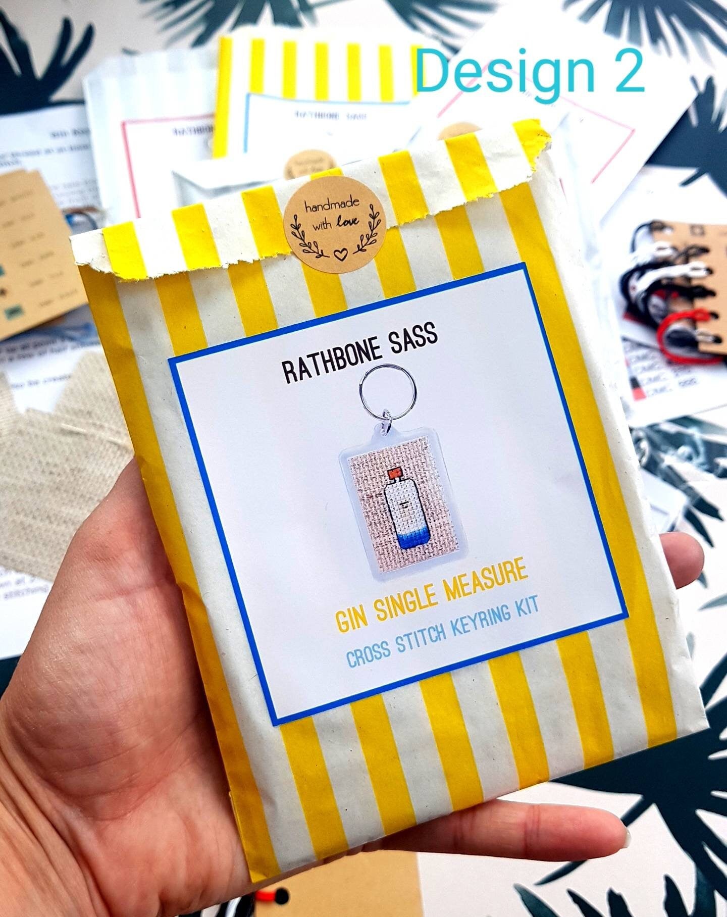 Gin Cross Stitch Keyring Kit