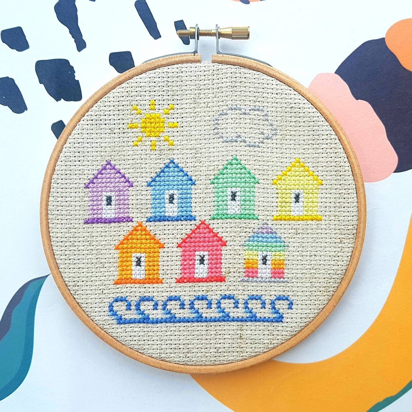 Modern Cross Stitch Kits Duo - pick any Two Hoop Designs
