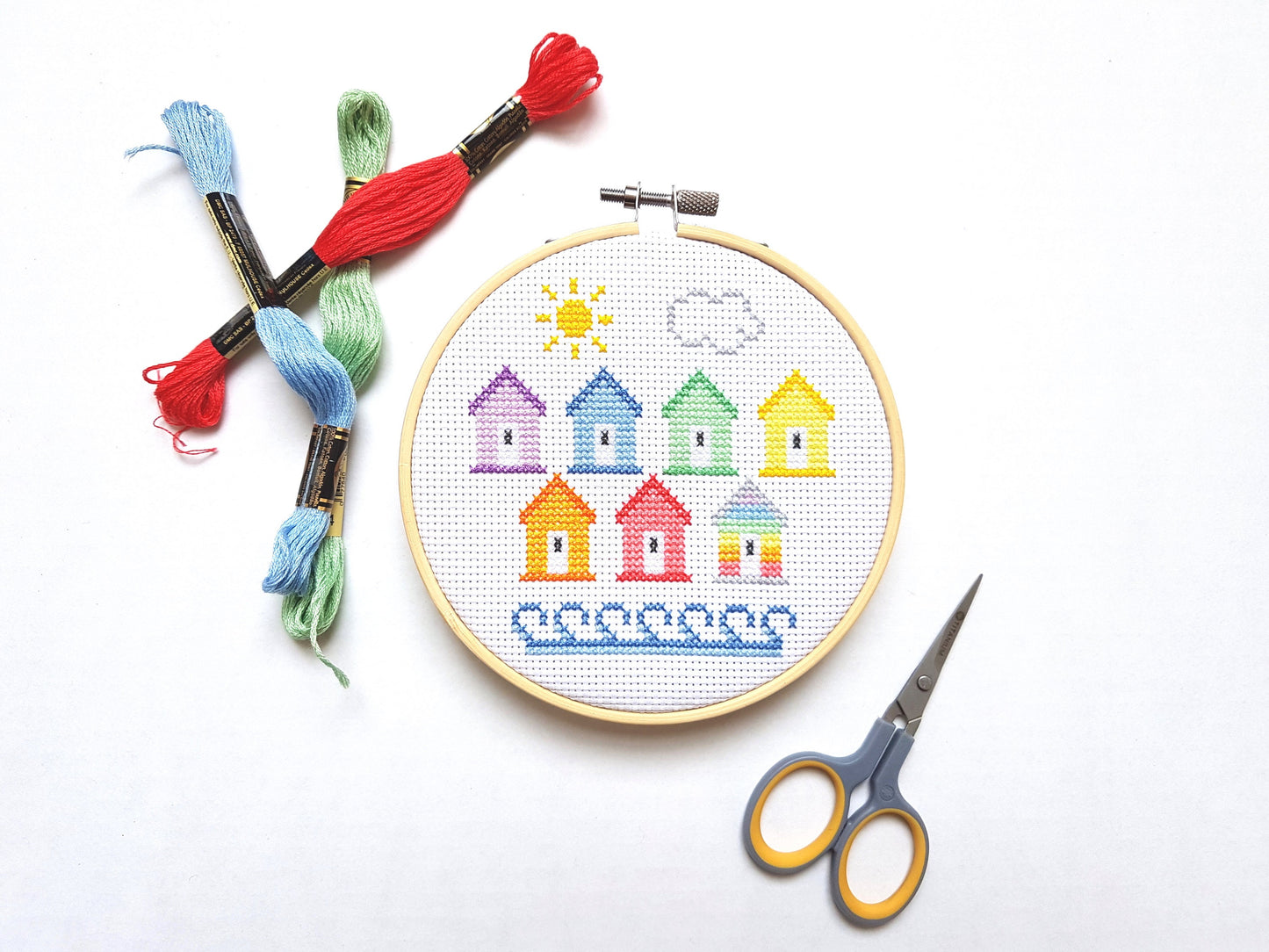 Beach Huts Cross Stitch Kits