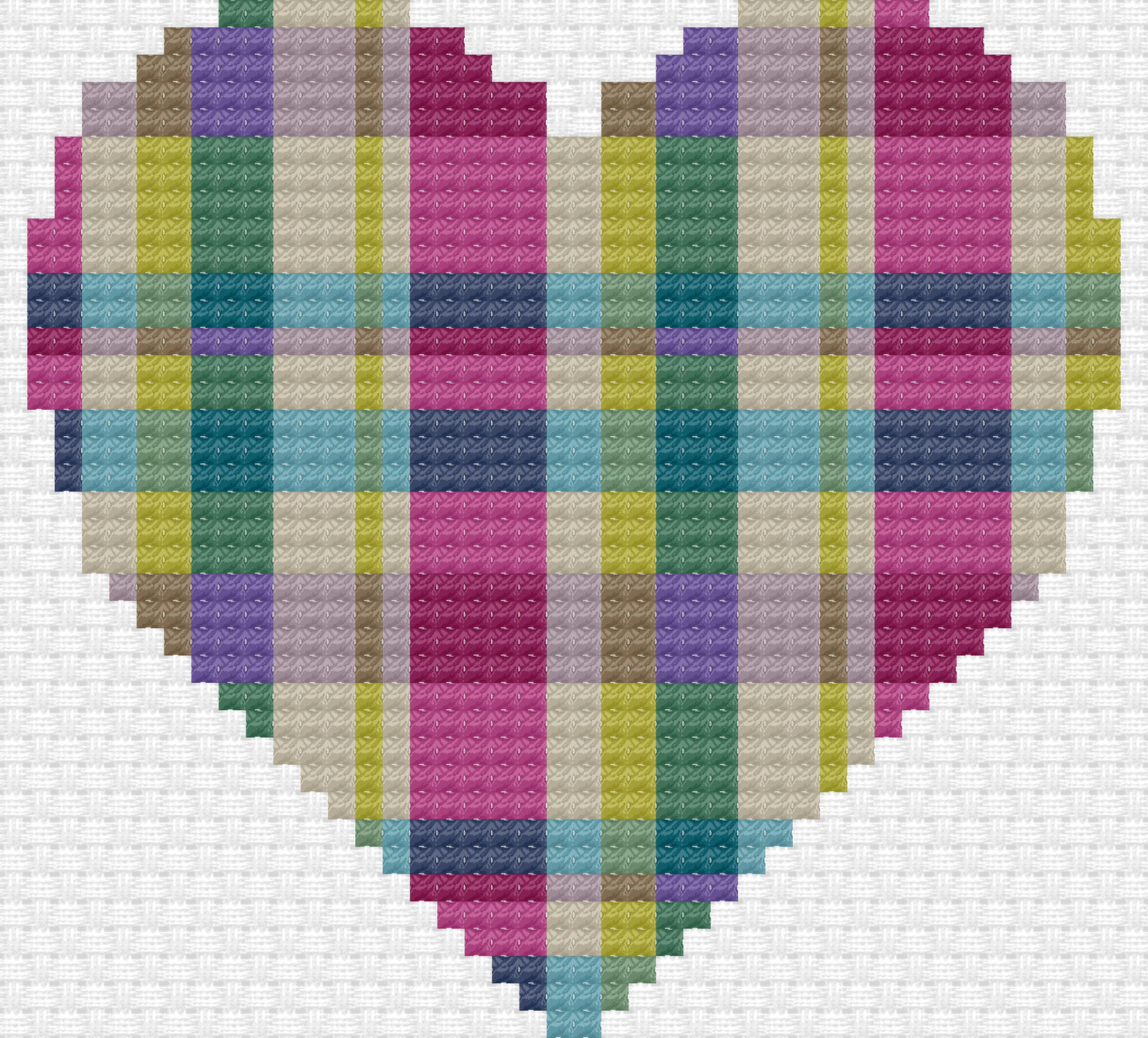 Wee Tartan Heart Cross Stitch Kit
