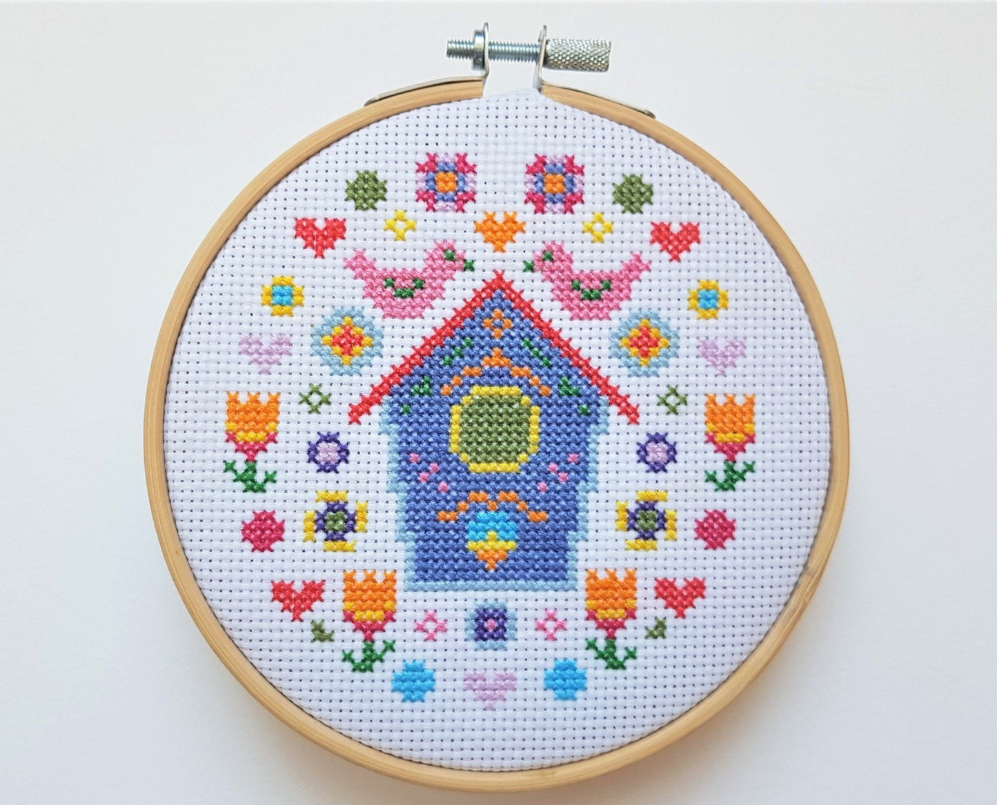 Mini Swedish Folk Art Cross Stitch Kit