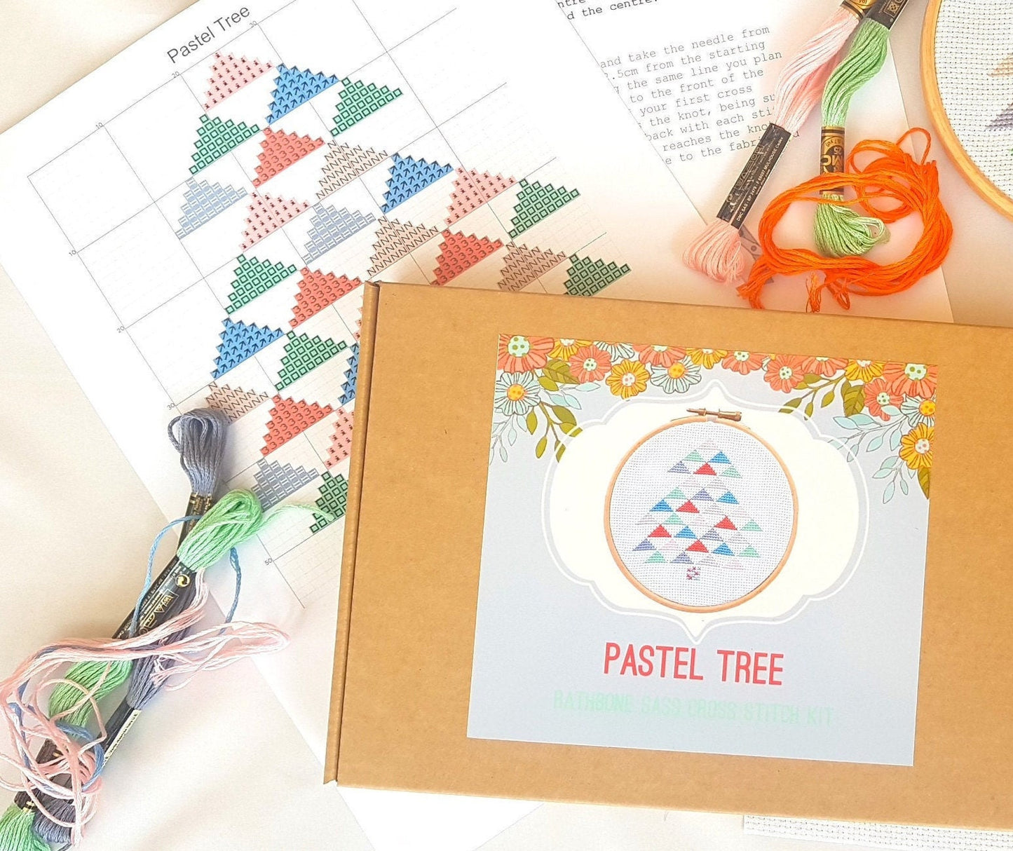 Pastel Tree Cross Stitch Kit