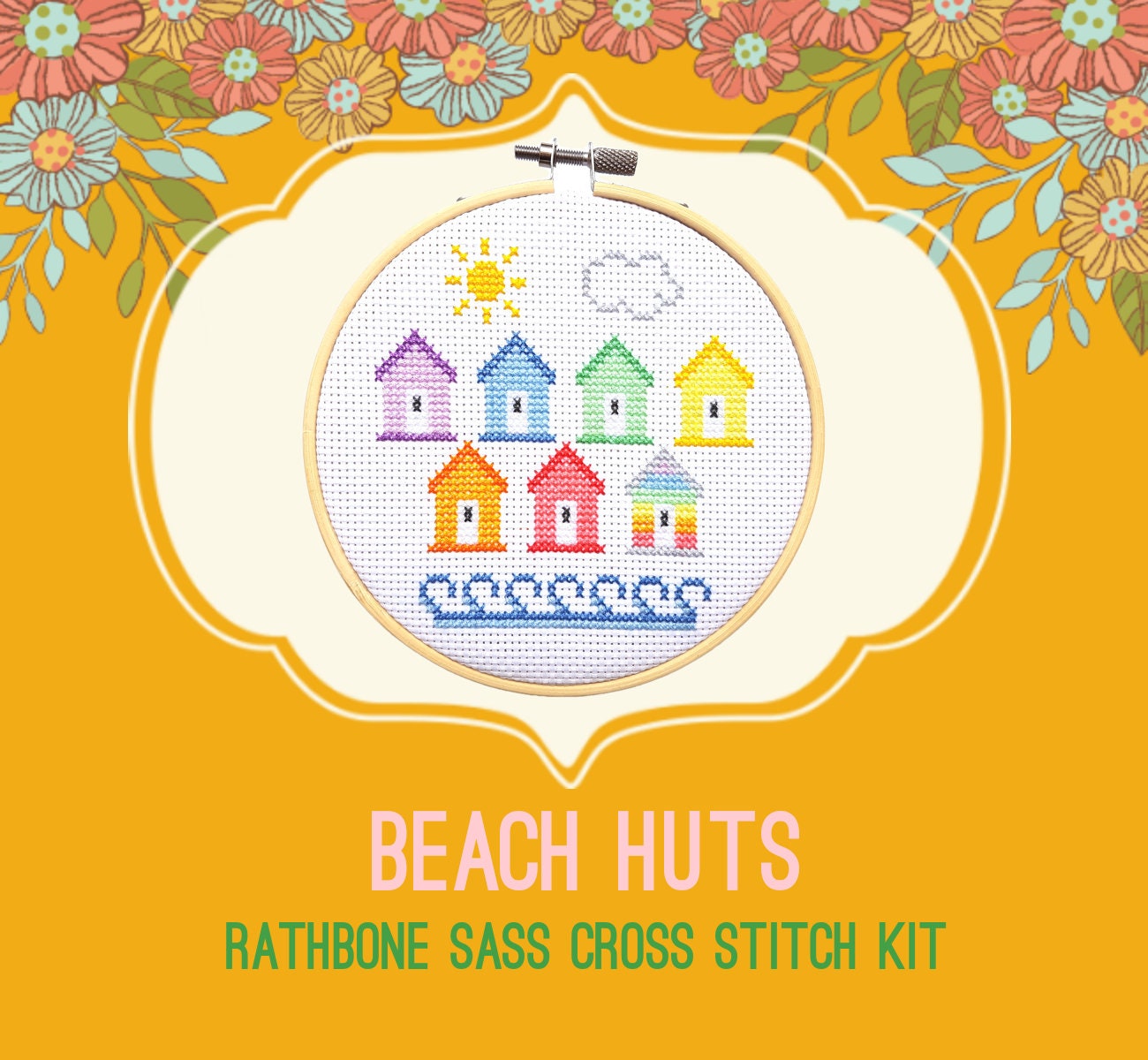 Beach Huts Cross Stitch Kits