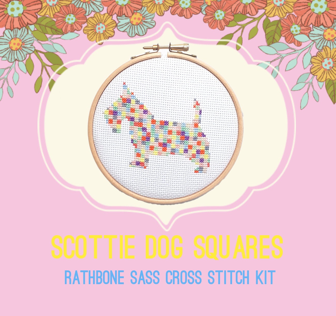 Scottie Dog Squares Cross Stitch Kit