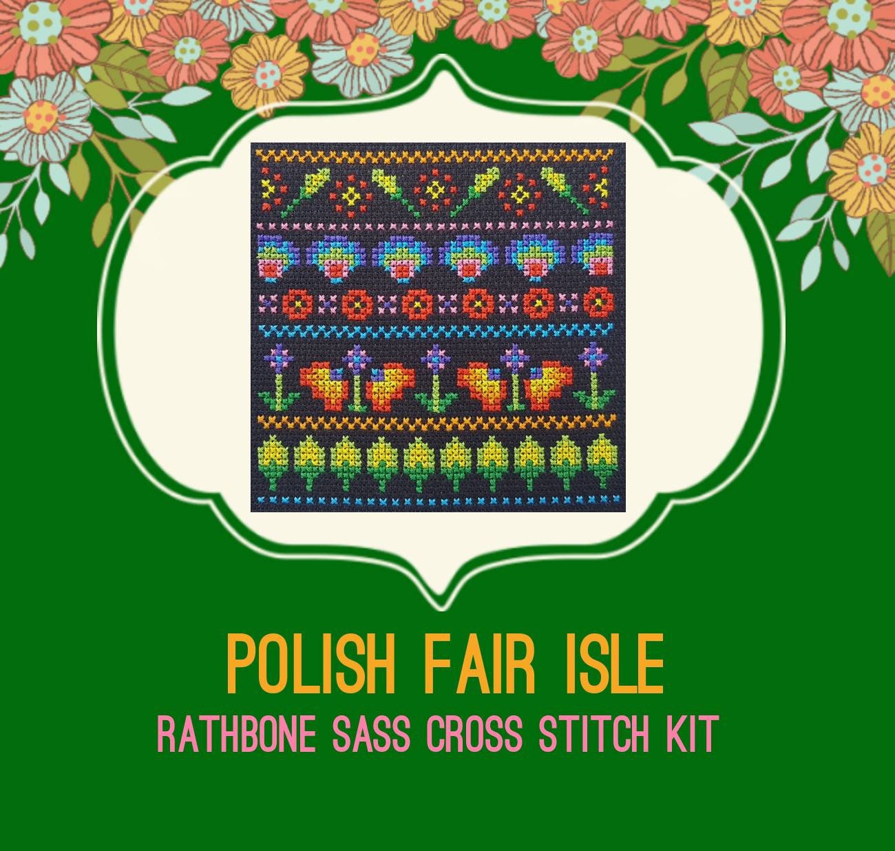 Polish Fair Isle Cross Stitch Kit