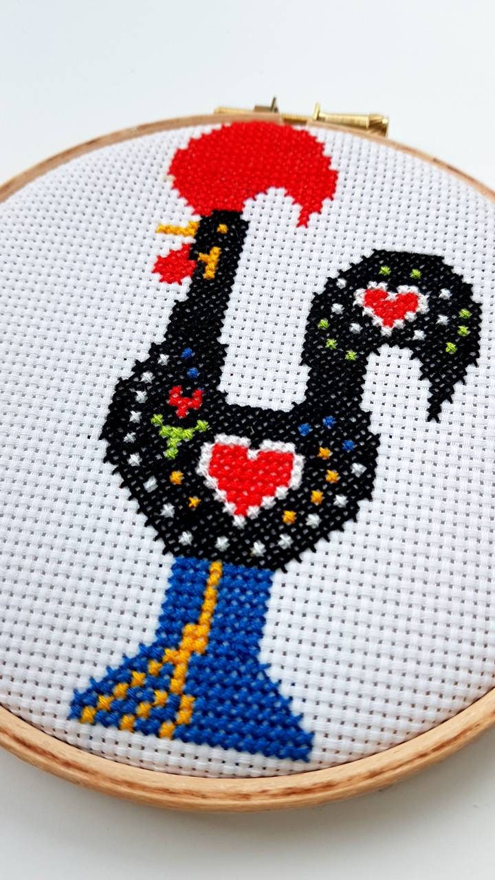Portuguese Rooster Cross Stitch Kit