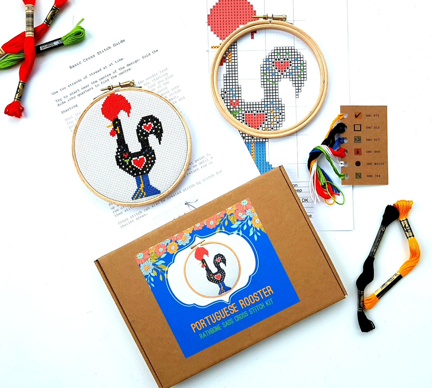Portuguese Rooster Cross Stitch Kit