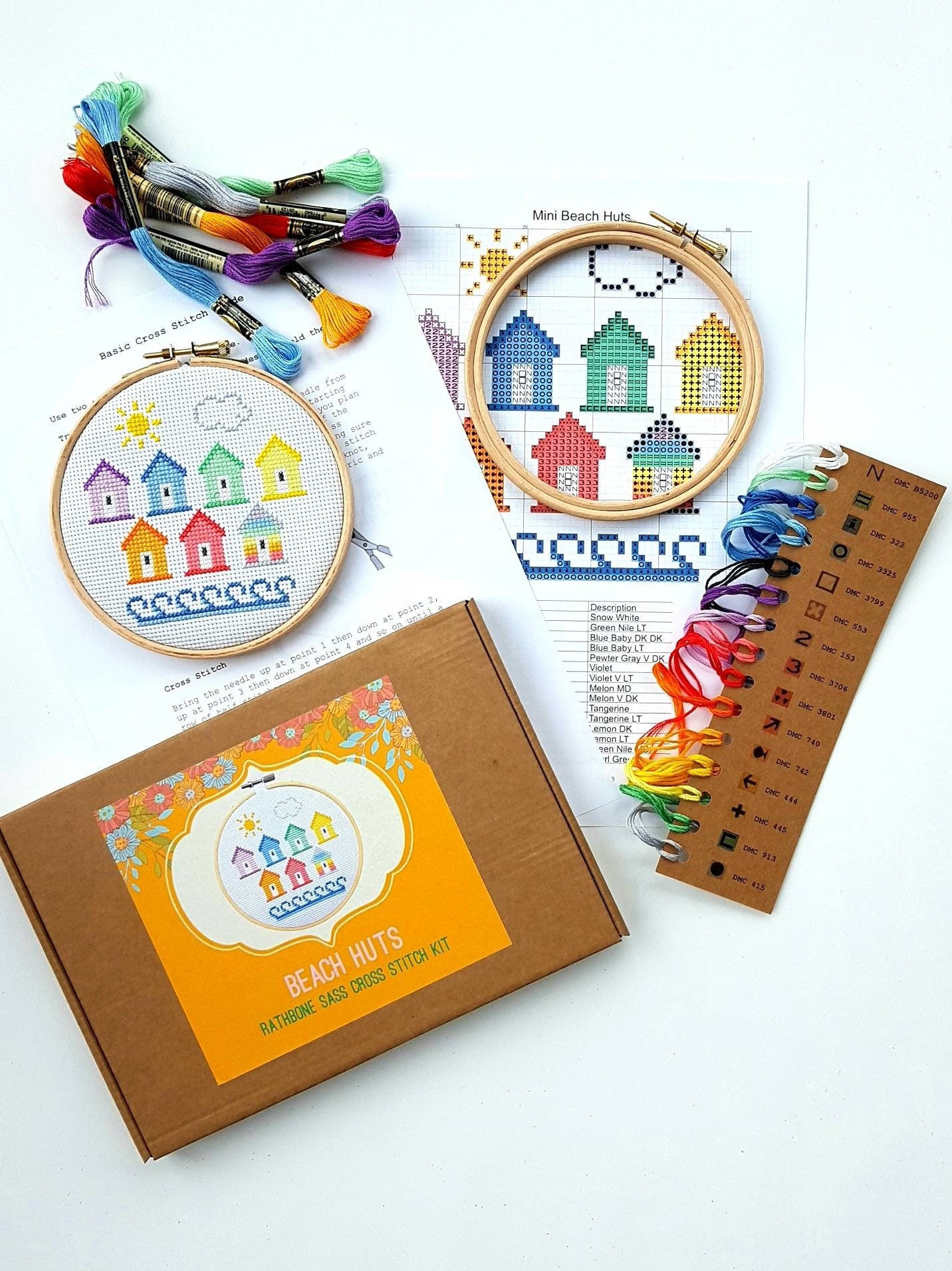 Beach Huts Cross Stitch Kits