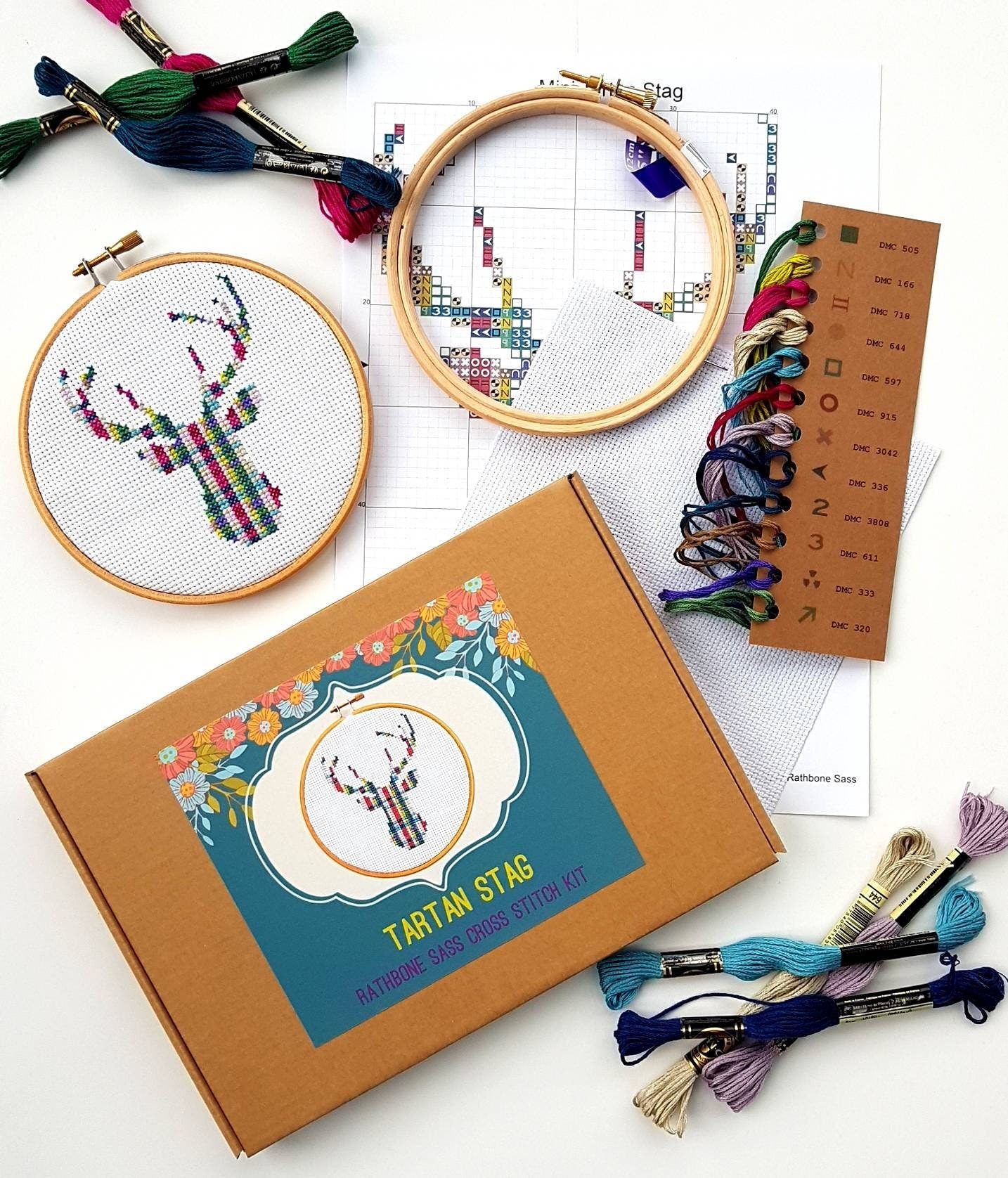Tartan Stag Cross Stitch Kit