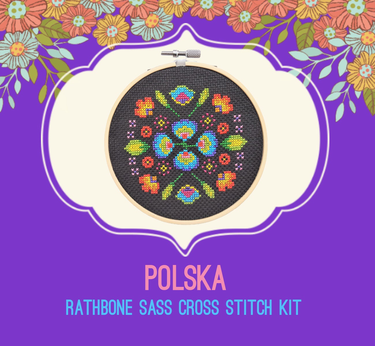 Polska - Polish Folk Art Cross Stitch Kit