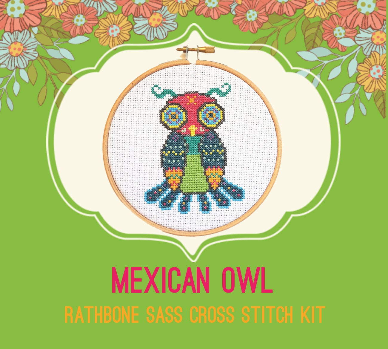 Mexican Owl Cross Stitch Kit