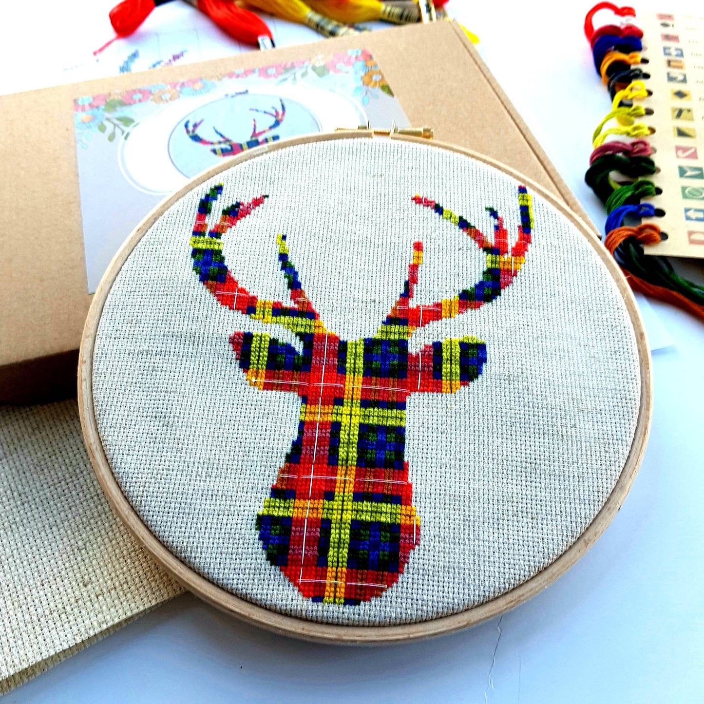 Buchanan Tartan Stag Cross Stitch Kit