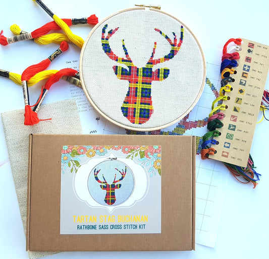 Buchanan Tartan Stag Cross Stitch Kit
