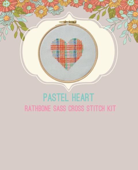 Pastel Tartan Heart Cross Stitch Kit