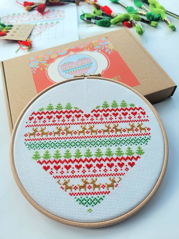 Large Fair Isle Christmas Cross Stitch Kit