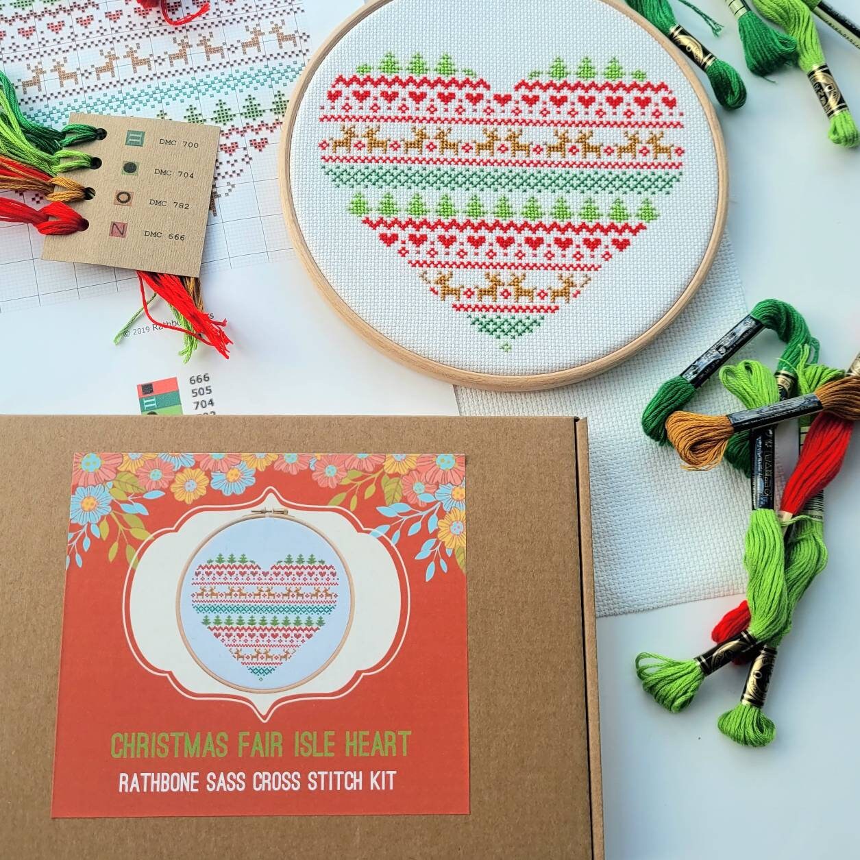 Large Fair Isle Christmas Cross Stitch Kit