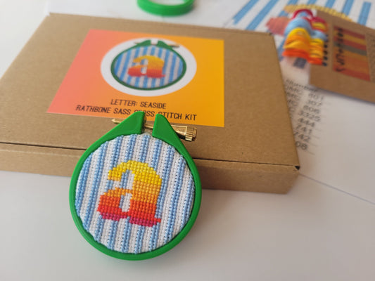 Ombre Letters: Seaside Cross Stitch Kit 18 Count