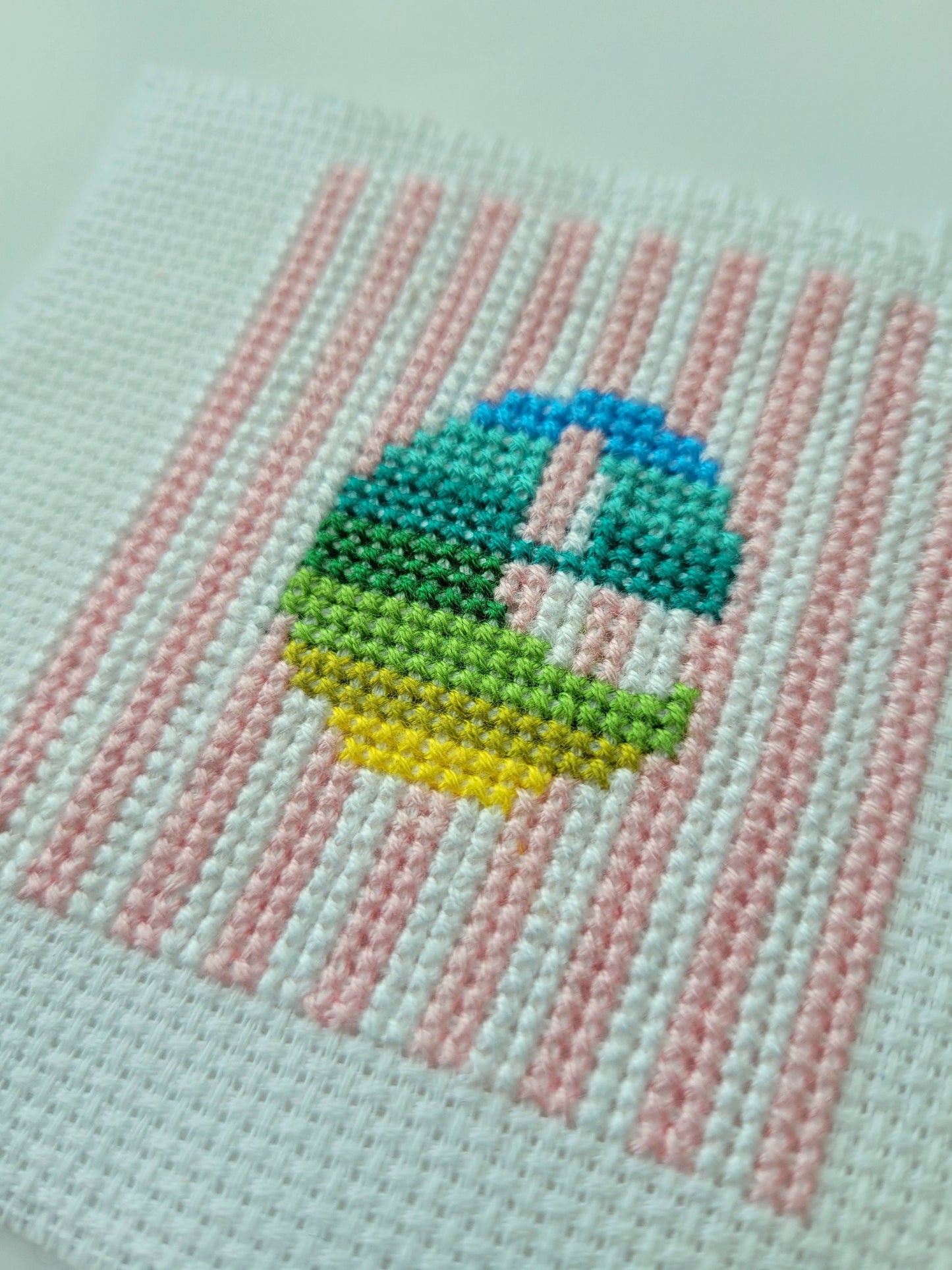 Ombre Letters: Candy Square Cross Stitch Kit With Frame